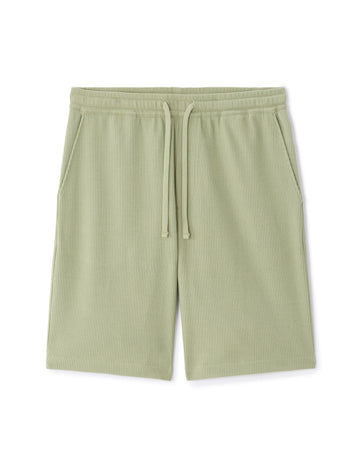 Green Regular Fit Ribbed Knit Bermuda Shorts<br>100% Cotton Celio