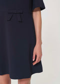 dress in midnight blue fluid crepe