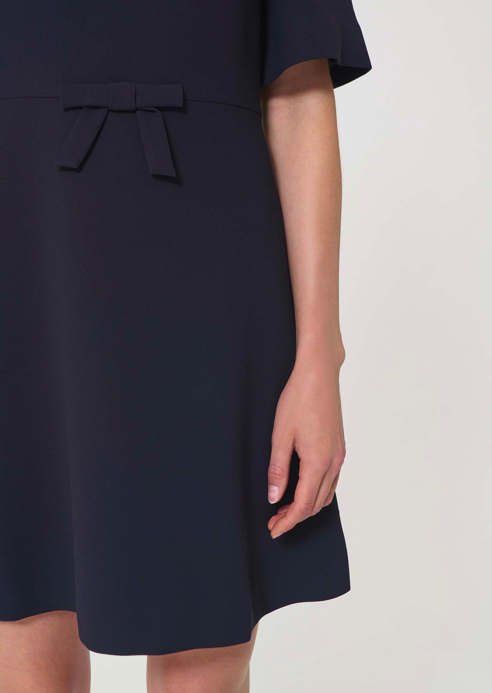 dress in midnight blue fluid crepe