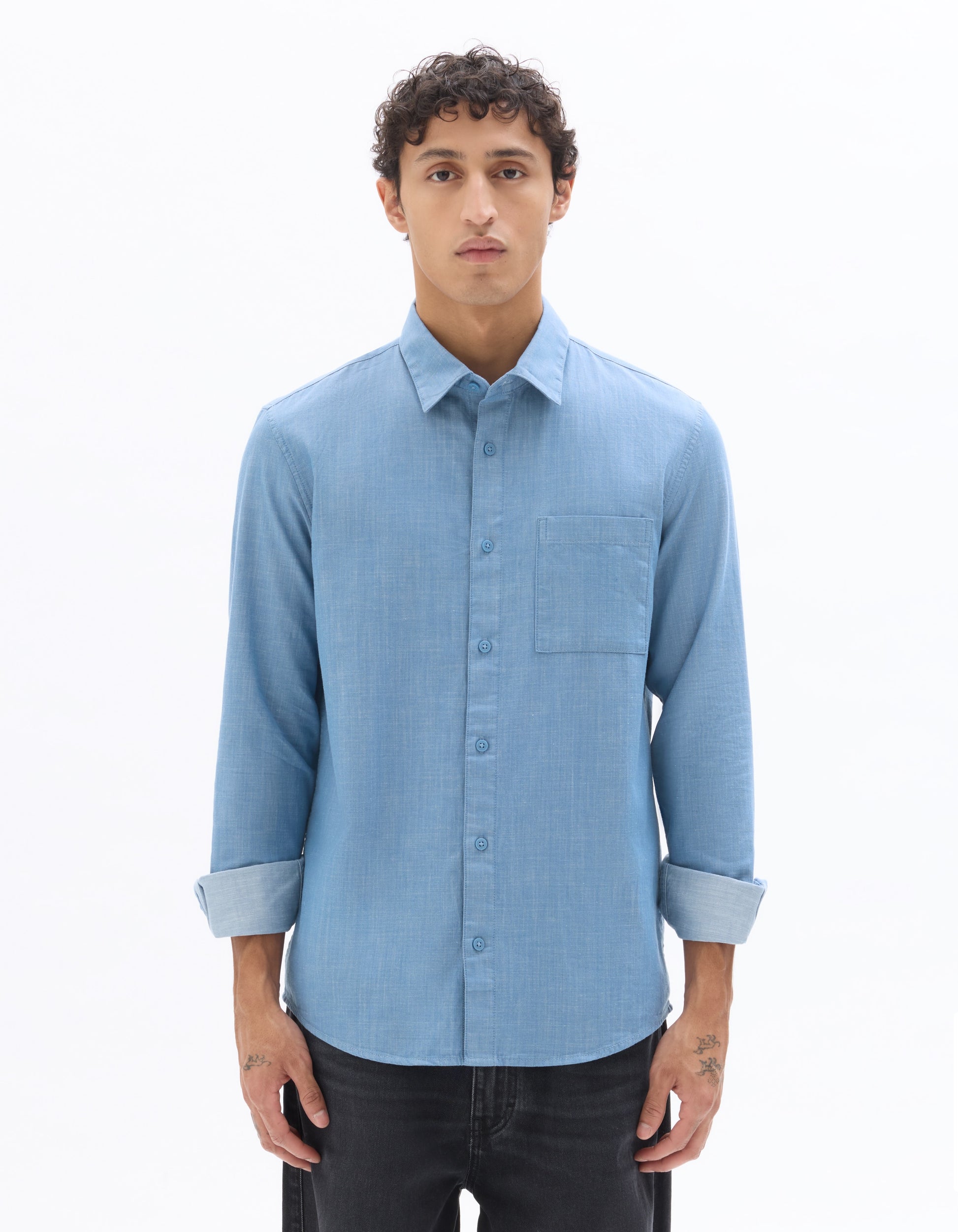 Double Stone Long Sleeves Shirt for Men