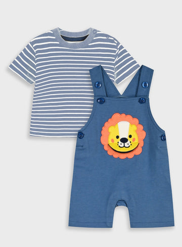 Blue Infant Set(Blouse,Dungaree) for Boys