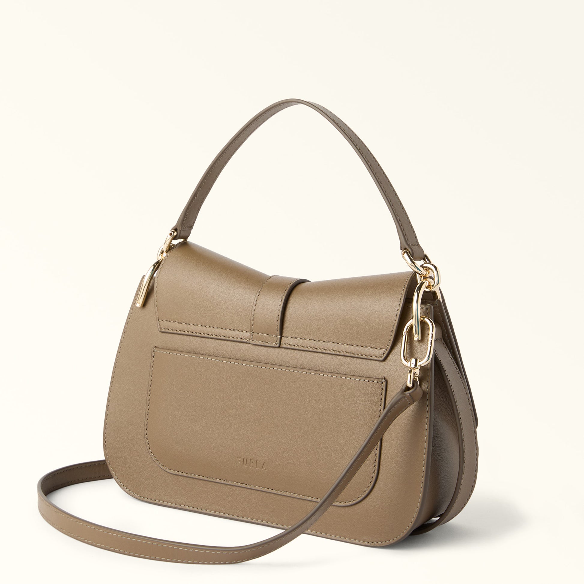 Furla Flow M Top Handle in Grey - Bags 