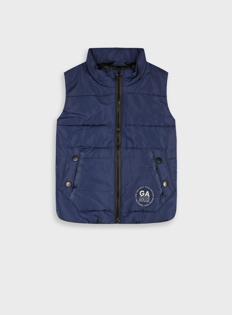 Boy Sleeveless Jacket - Navy