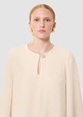 Raonie ecru crepe dress by Tara Jarmon Lebanon