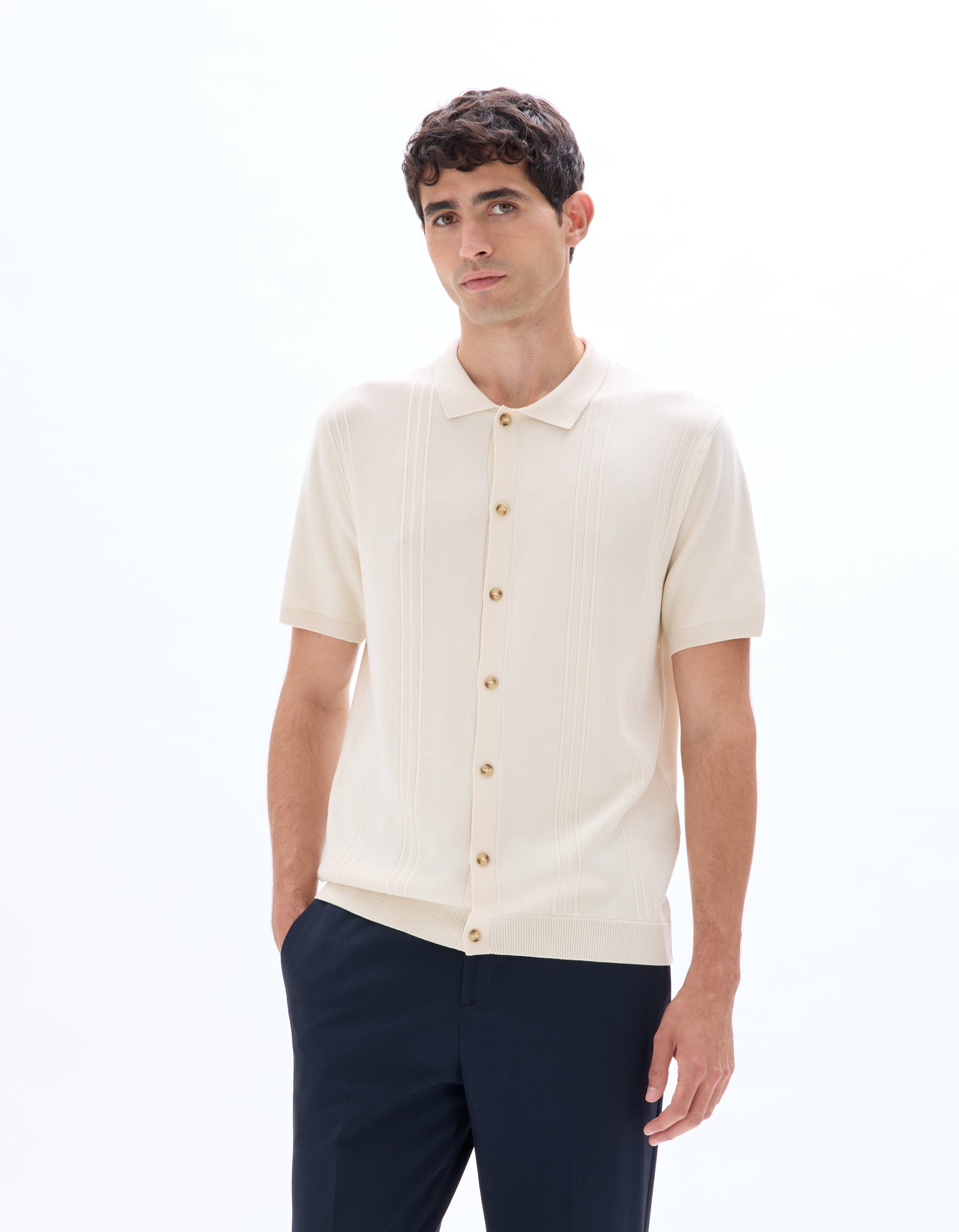 Ecru Short Sleeves Shirt - Celio Lebanon