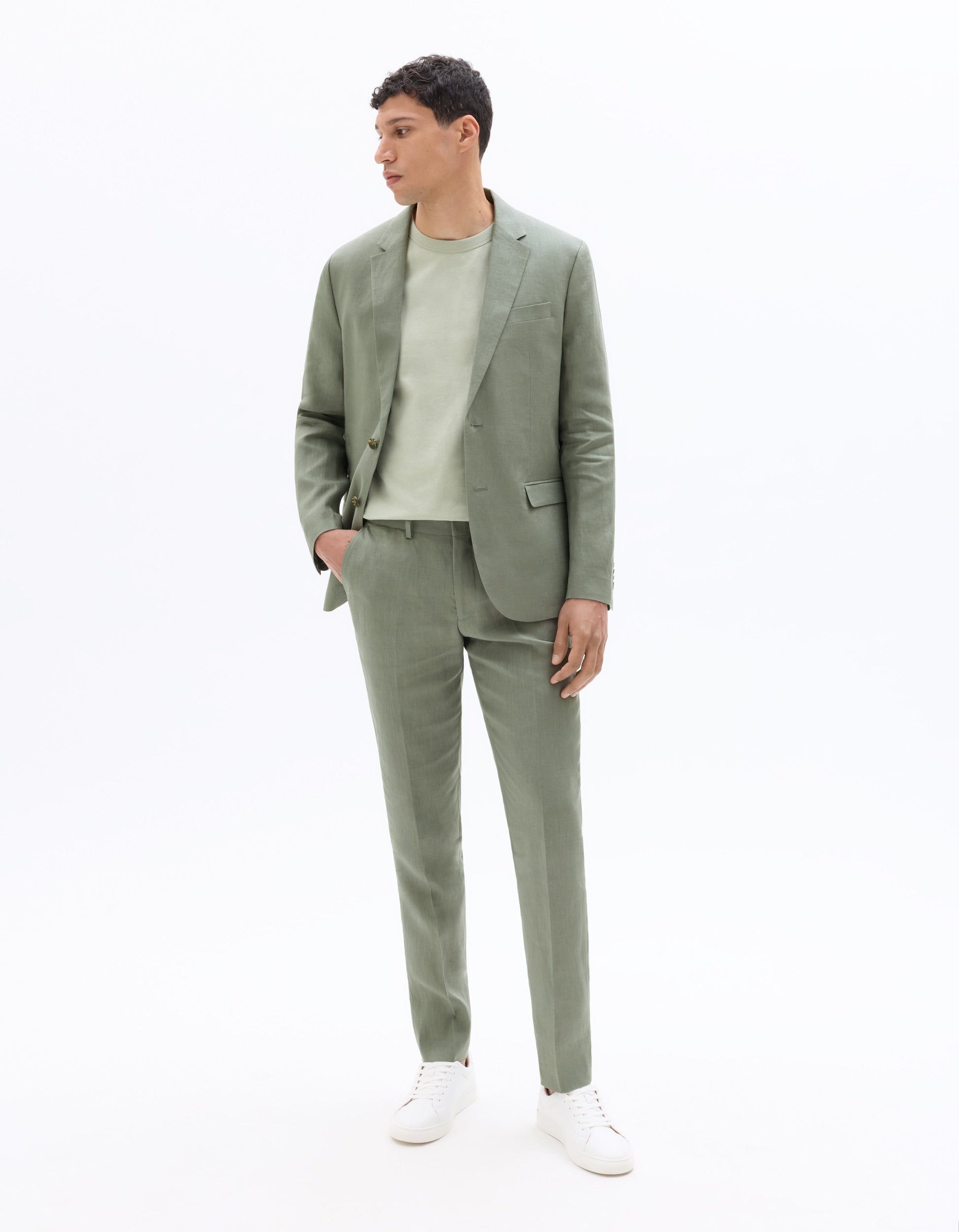 Slim-fit 100% Linen Suit Pants Celio