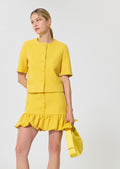 jacket in yellow foamy crepe
