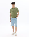 Celio Slim-fit 100% cotton textured knit polo - Green