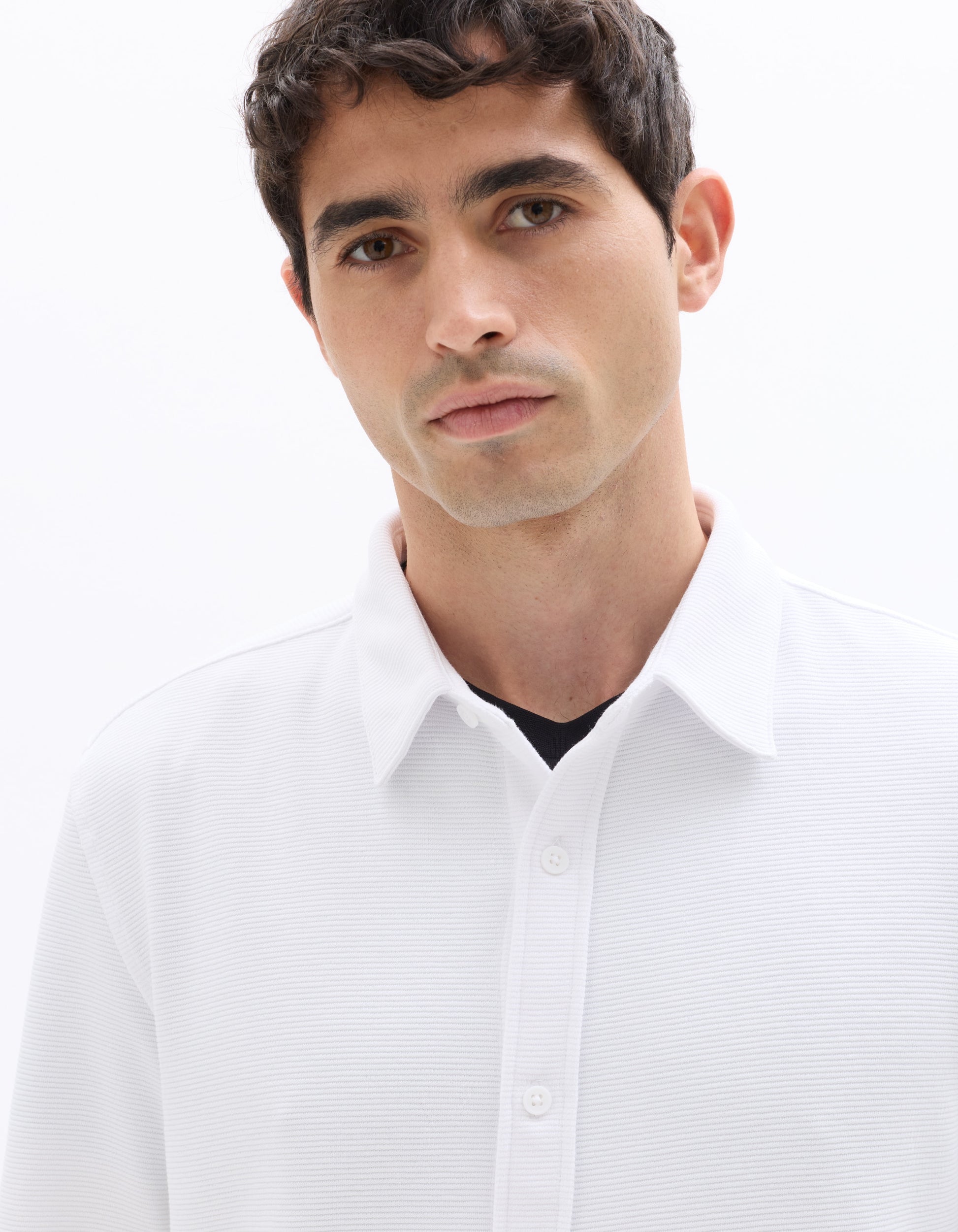 Celio Regular fit ribbed shirt - White