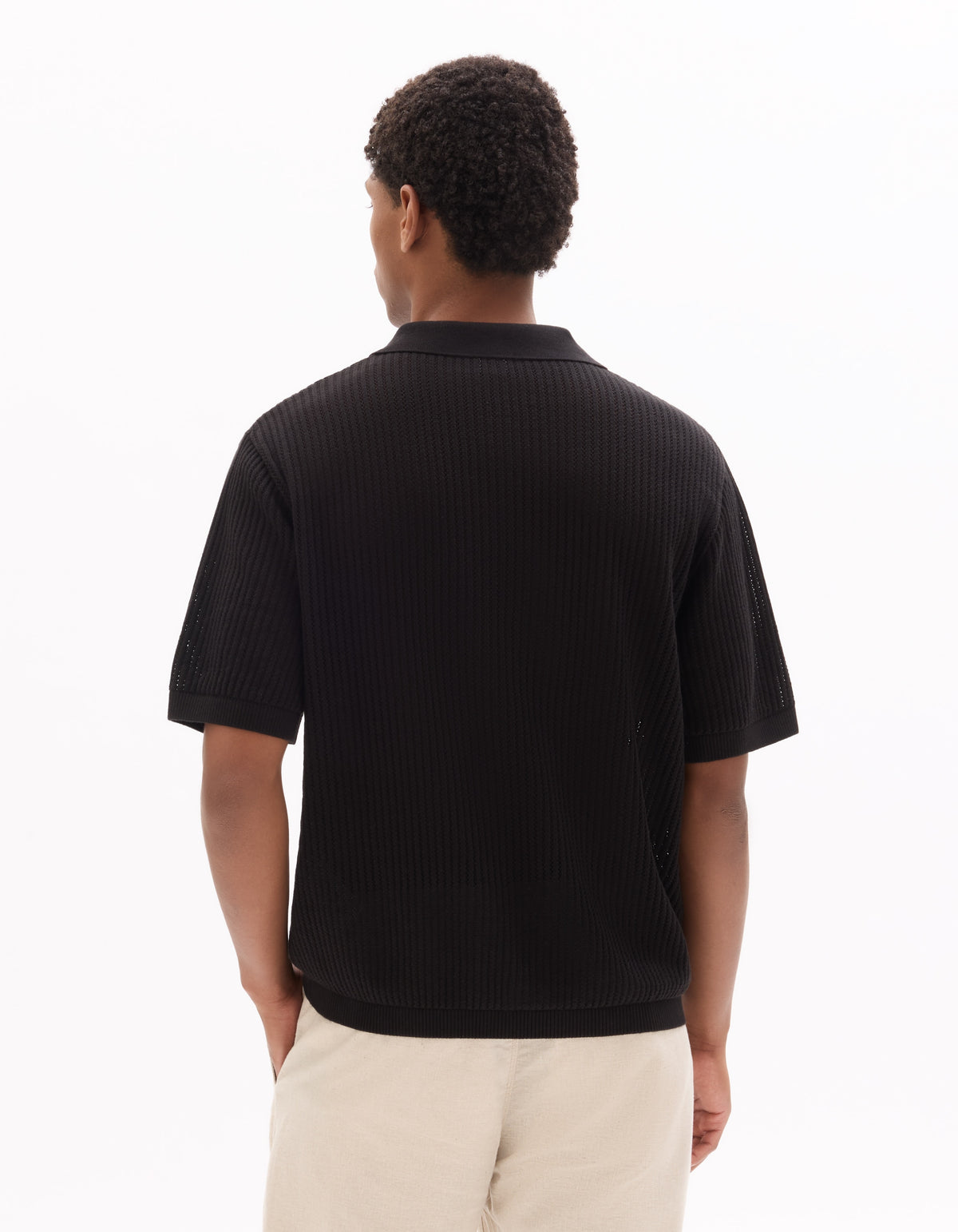 Celio Cotton Short-Sleeved Polo - Black