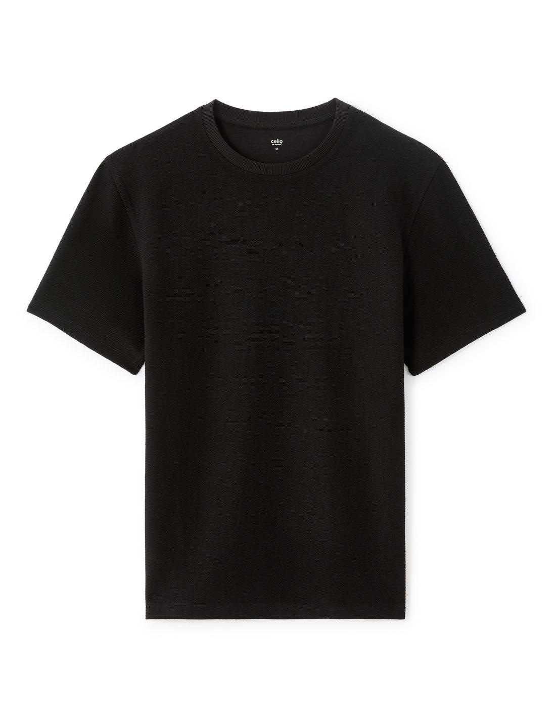 Celio Boxy Crew Neck Knit T-shirt - Black