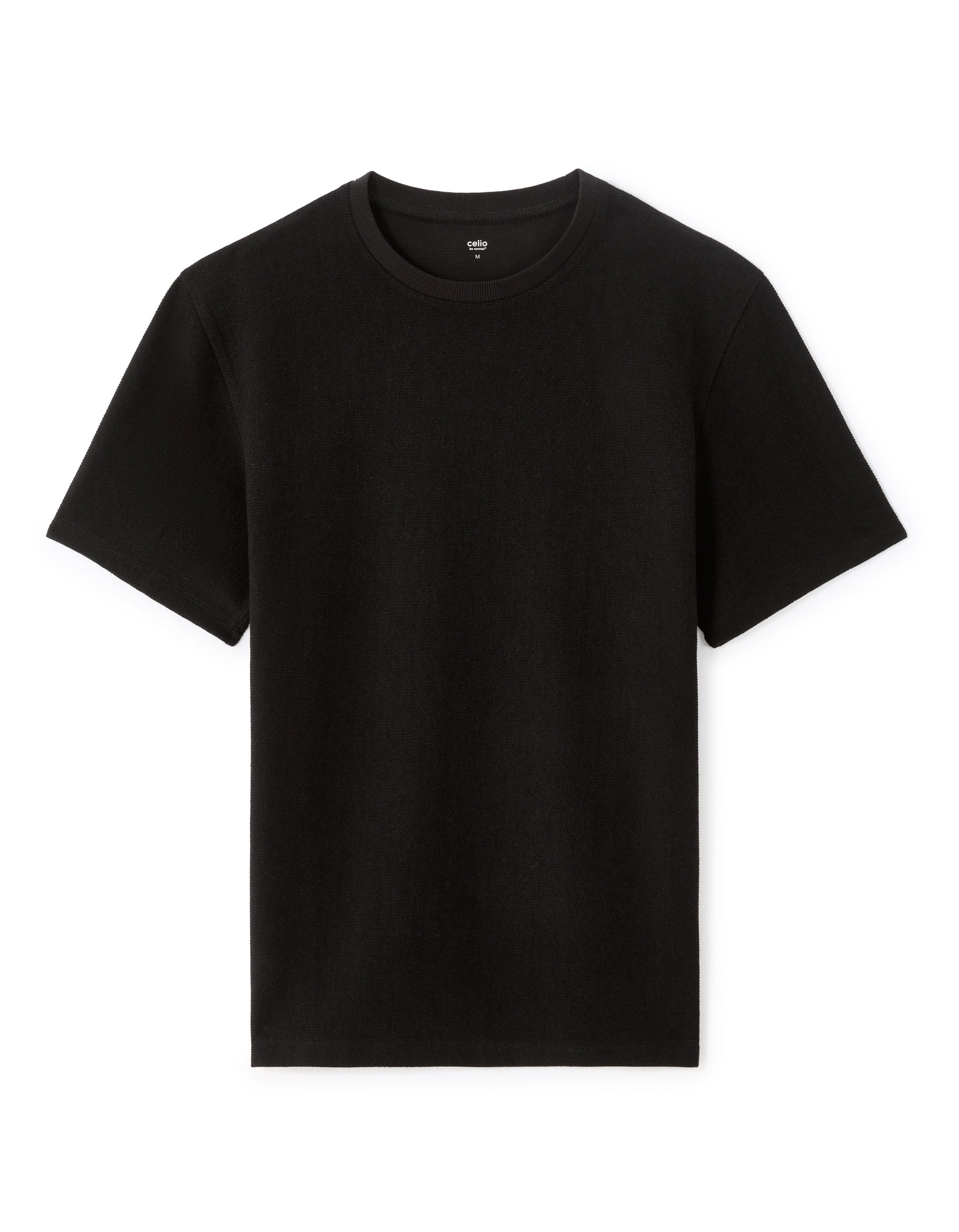 Celio Boxy Crew Neck Knit T-shirt - Black