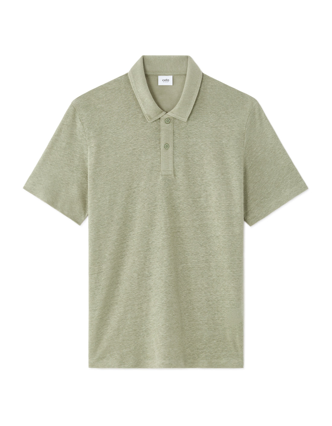 Celio Regular Fit 100% Linen Polo Shirt - Green