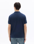 Celio Regular Fit Ribbed Knit 100% Cotton Polo - Navy