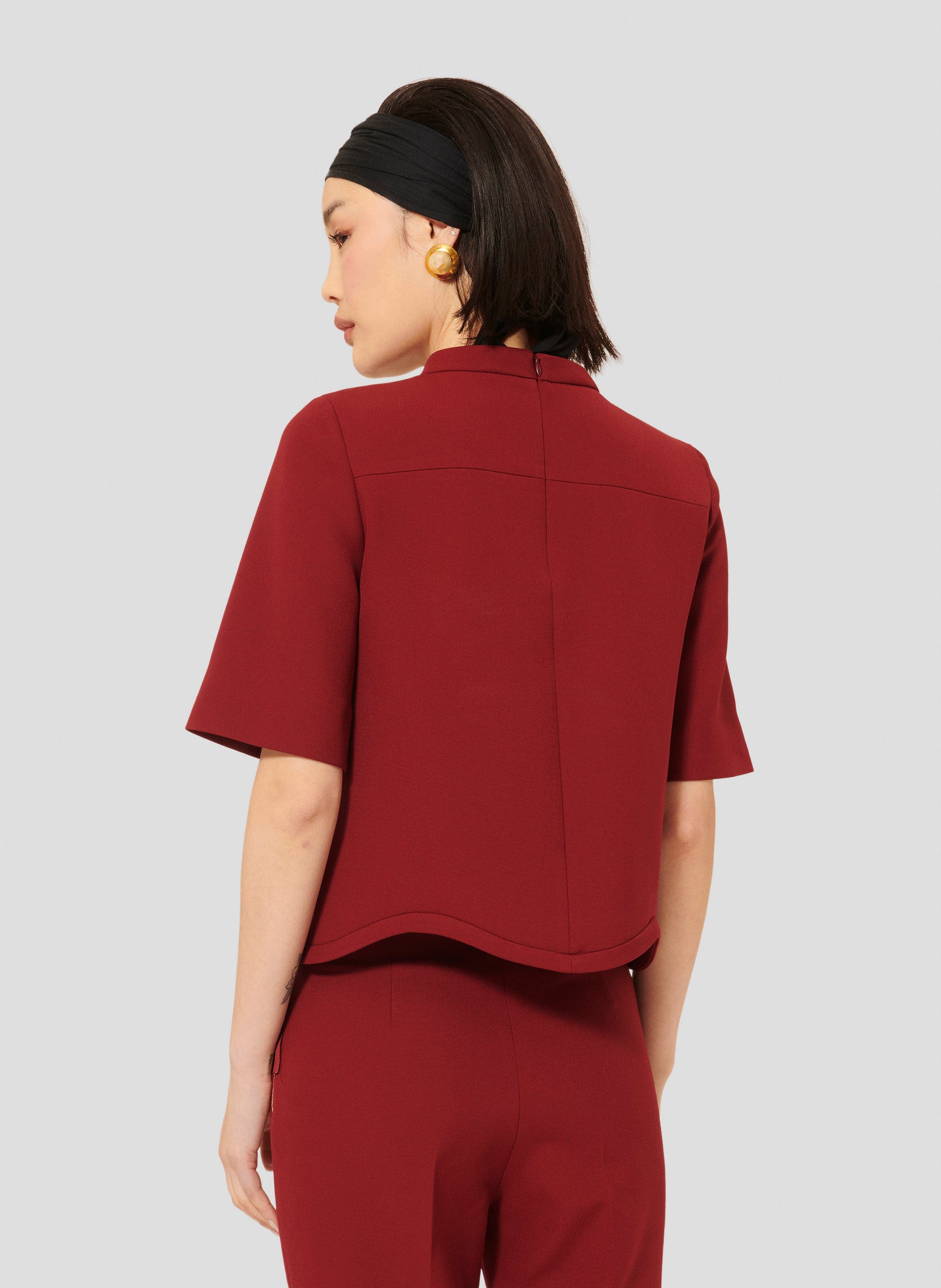 Tilda Burgundy Double Canvas Top by Tara Jarmon Lebanon