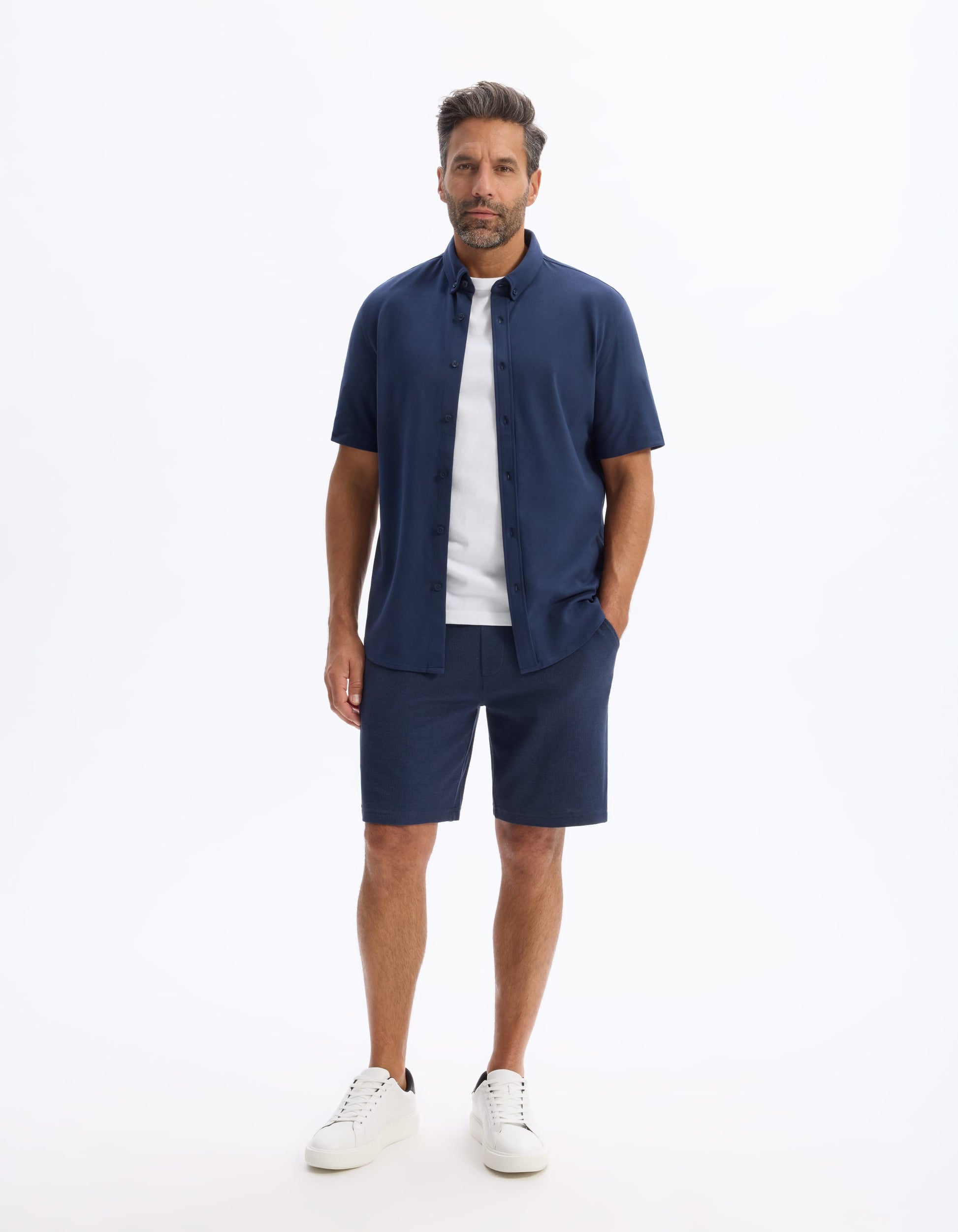 navy Short sleeves Shirt