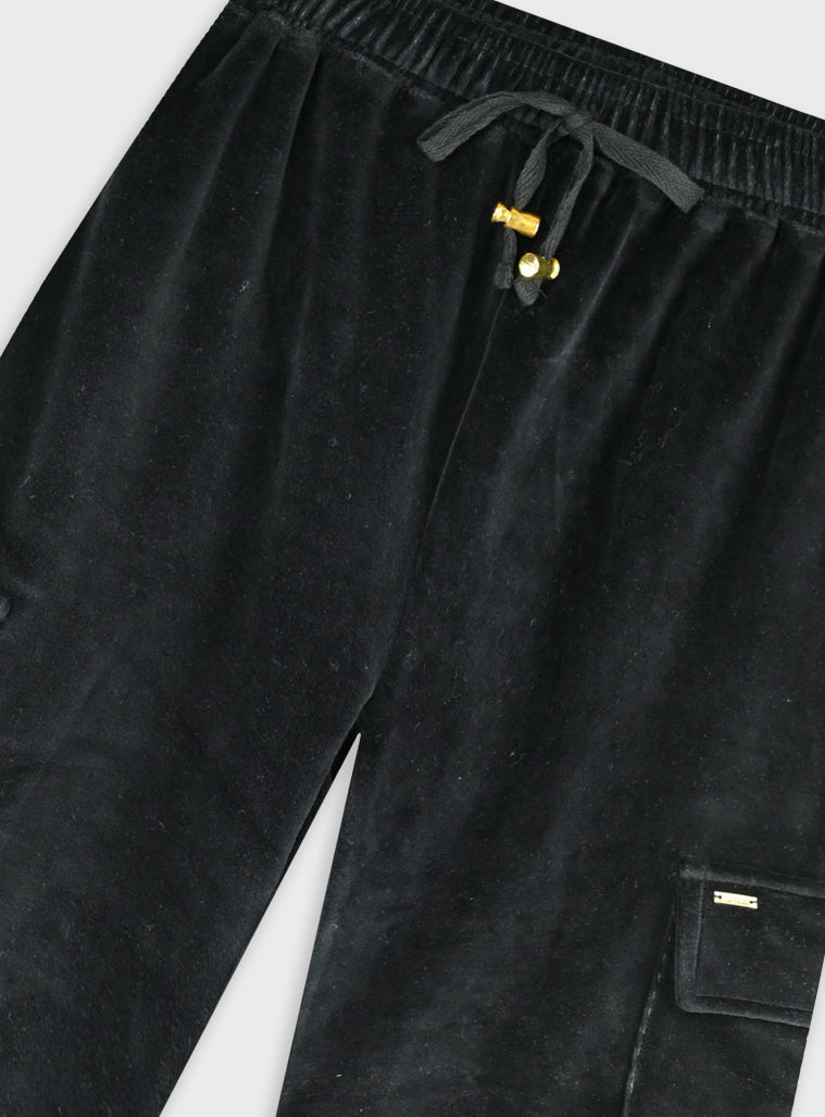 Cotton Blend Girl Trousers - Black