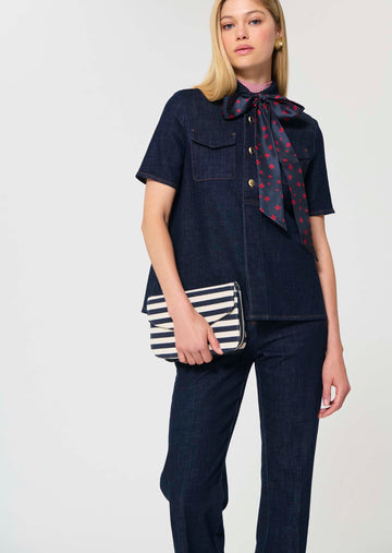 top in raw denim