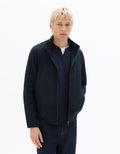 Celio Navy Blue Zip-Up Stand-Up Collar Jacket - Navy