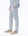 Men's Slim Fit Plaid Cotton Linen Blend Suit Pants Celio