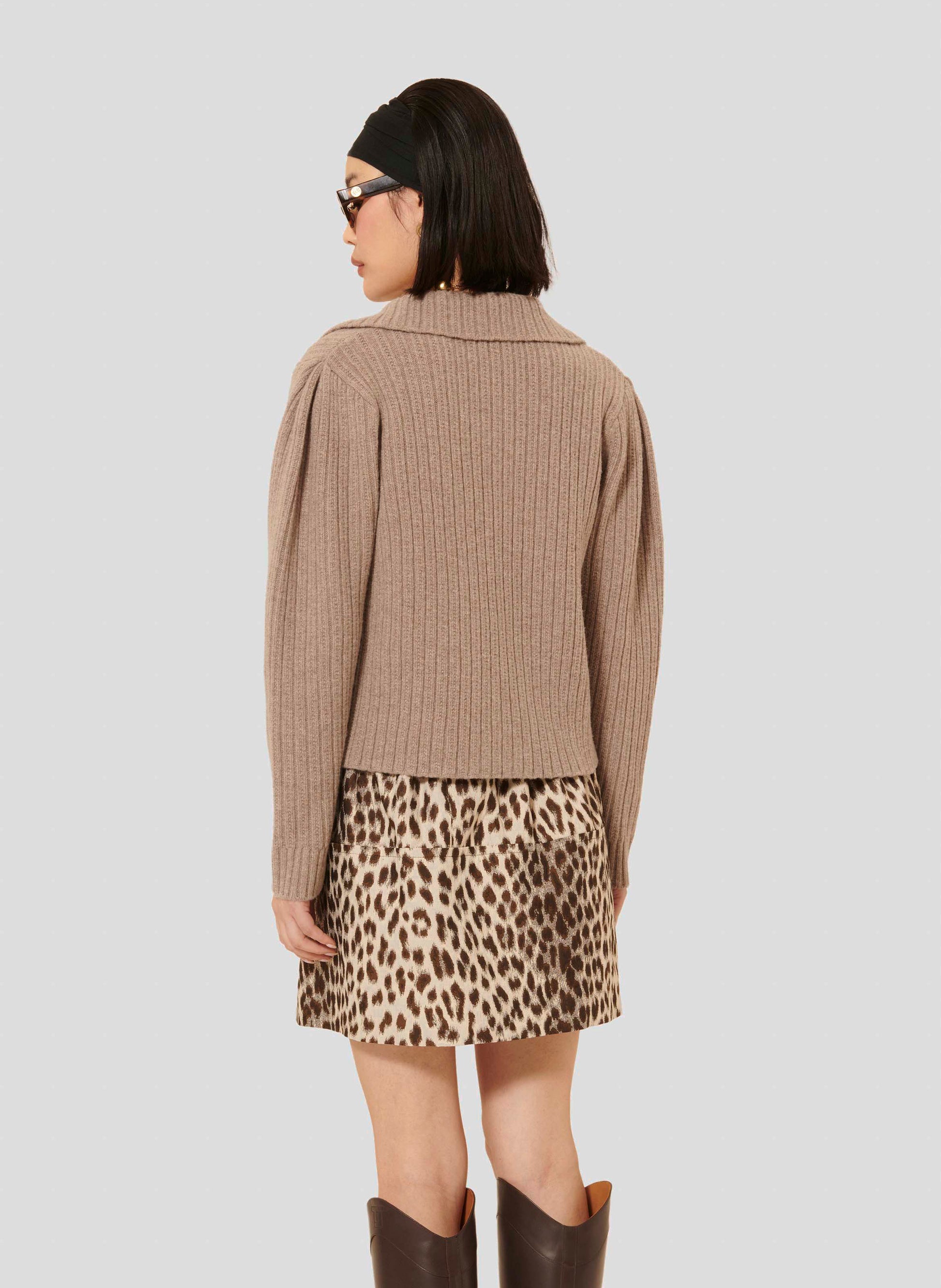 Goldie brown wool cardigan by Tara Jarmon Lebanon