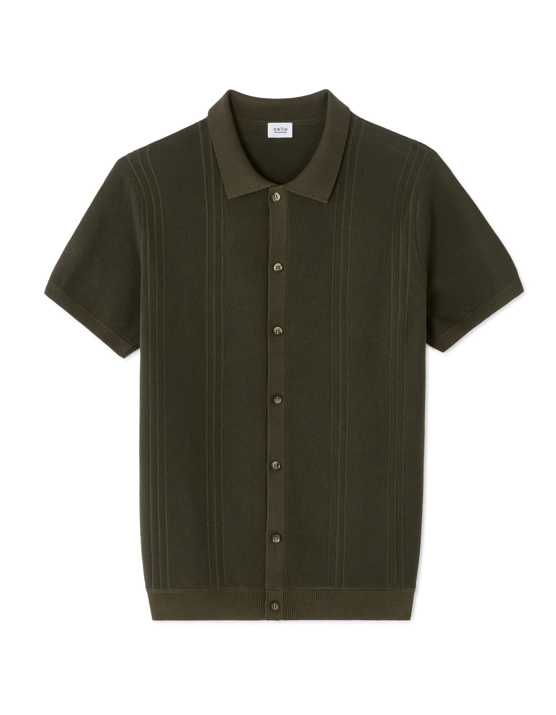 Kaki Short Sleeves Shirt - Celio Lebanon