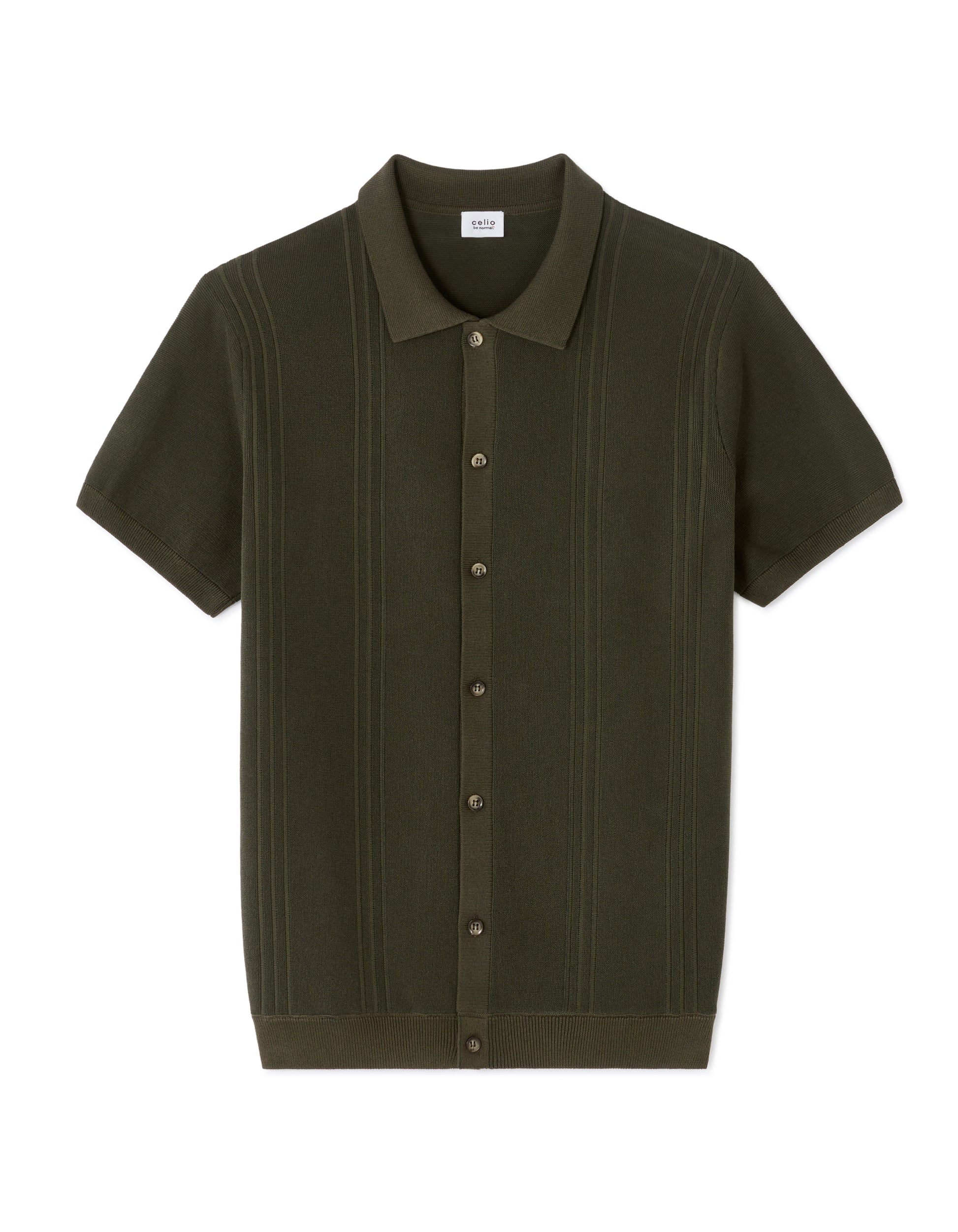 Kaki Short Sleeves Shirt - Celio Lebanon