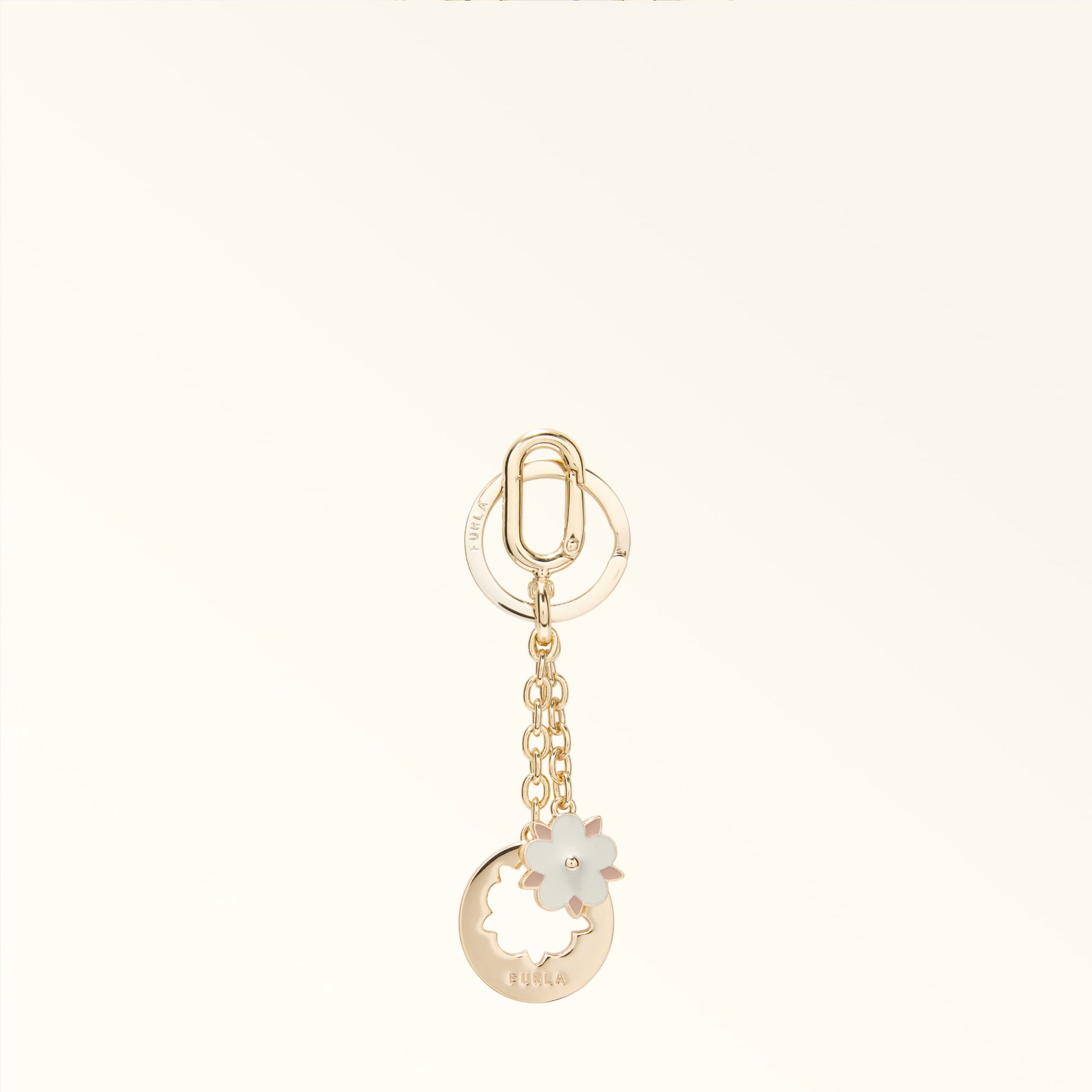 Furla Crystal Keyring Flower in White - Charms 