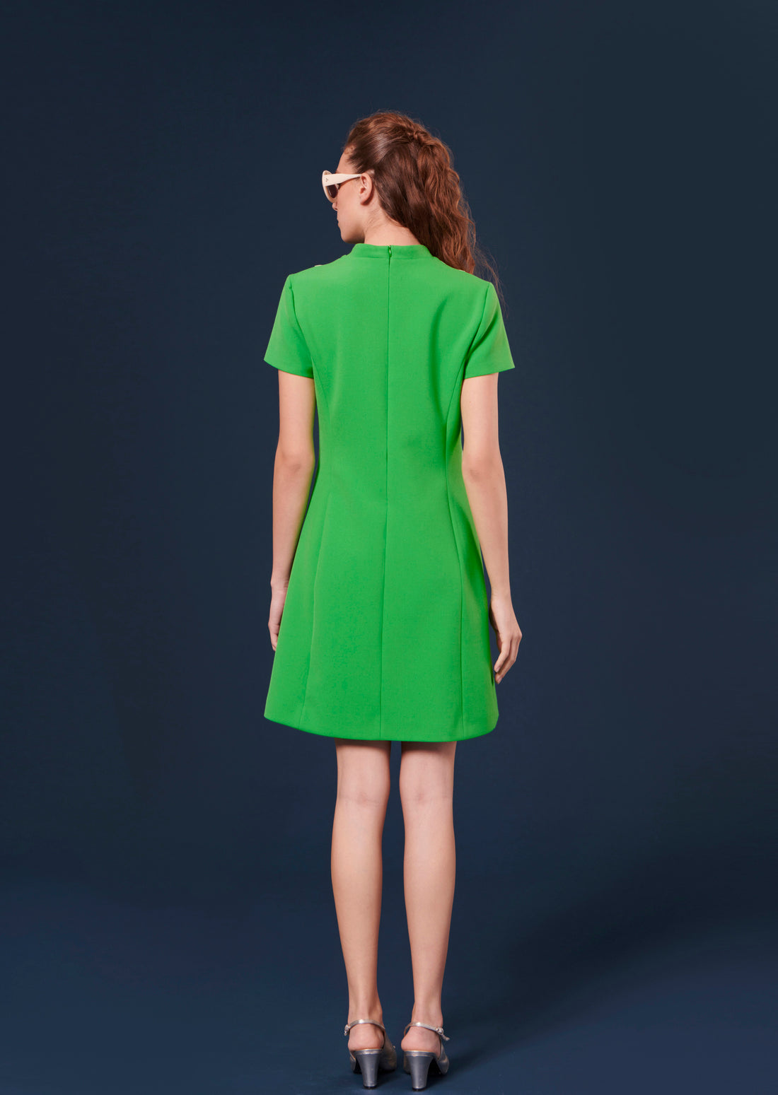 Raquel green double canvas dress by Tara Jarmon Lebanon