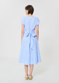dress in sky blue striped poplin