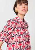 top in pale pink retro print