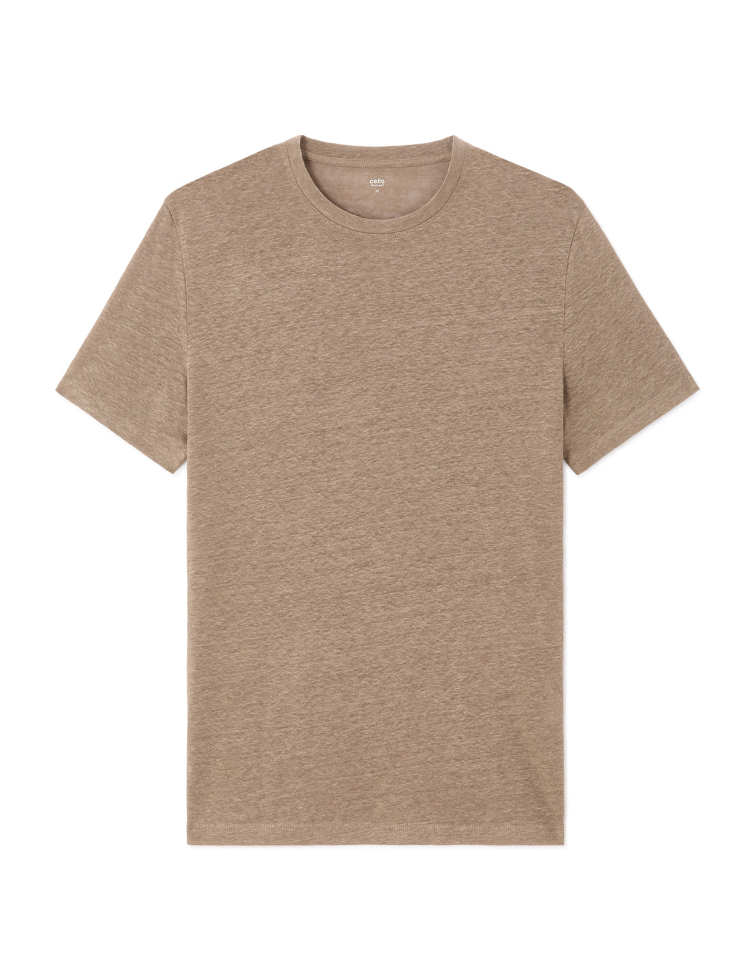 Celio Regular Fit Crew Neck T-shirt - 100% Linen - Beige
