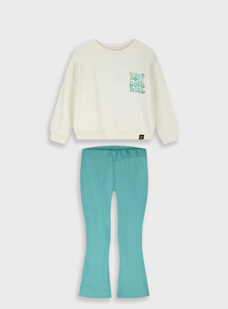 Cotton Girl Set - Ice Green
