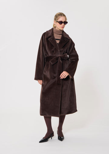 Faux Fur Michelle chocalat coat for women