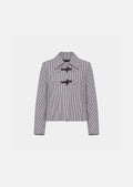 coat in ecru with cotton stripes