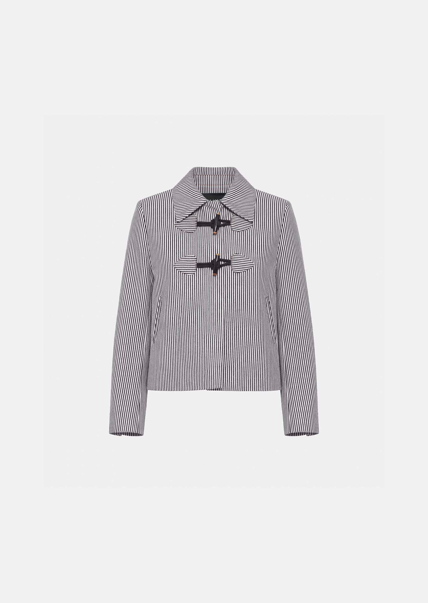 coat in ecru with cotton stripes