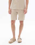 Celio Regular fit French terry Bermuda shorts - Beige