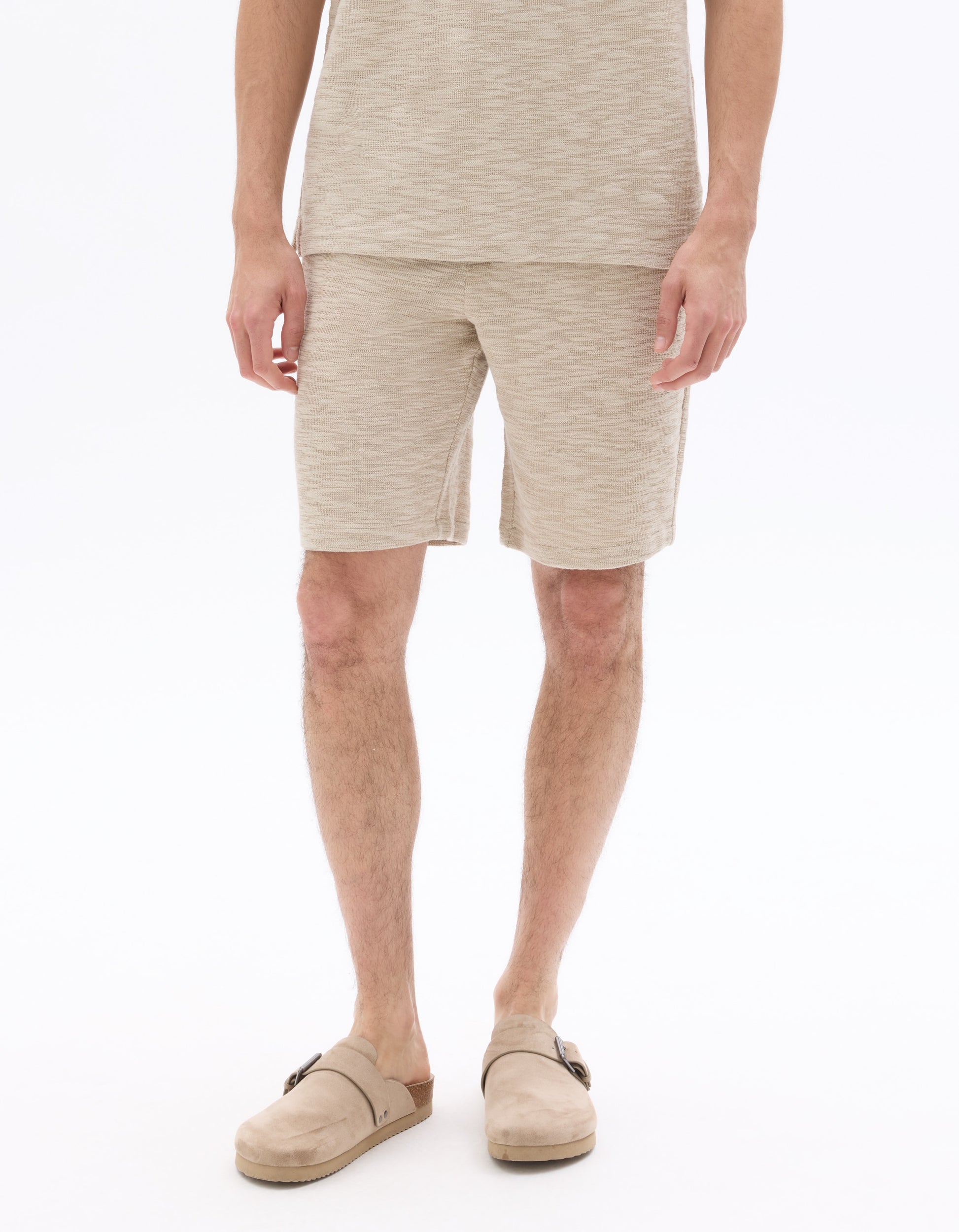 Celio Regular fit French terry Bermuda shorts - Beige