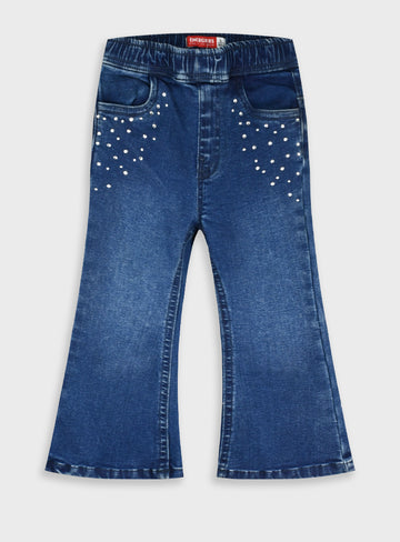 Cotton Girl Trousers - Blue Denim
