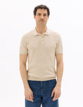 Beige Short Sleeves Polo for Men