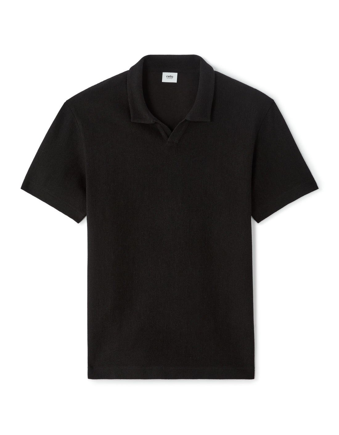 Celio Regular fit knit polo - Black