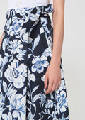 skirt in midnight blue floral printed cotton