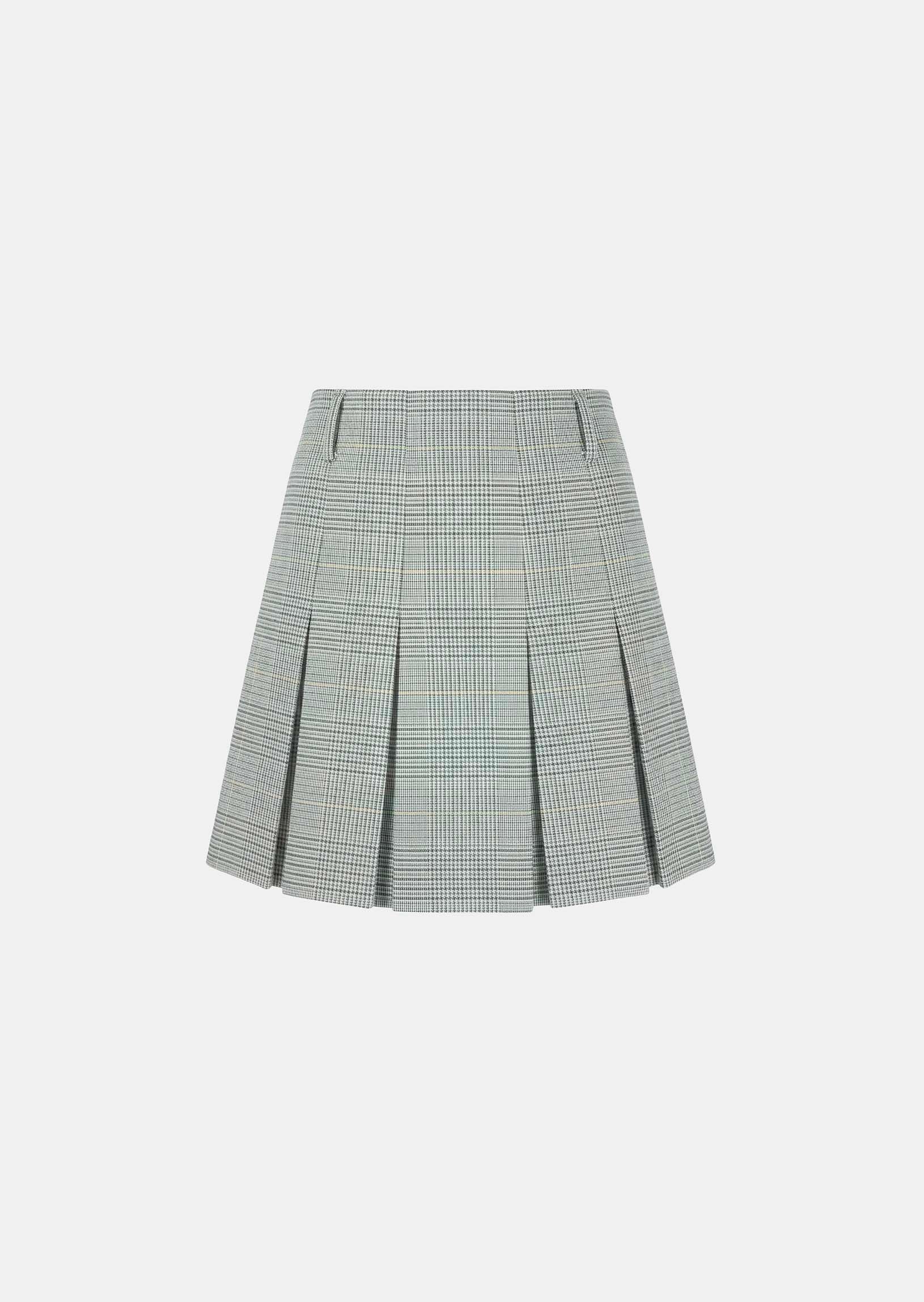 skirt in dark green Prince of Wales check