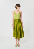 top in yellow satin