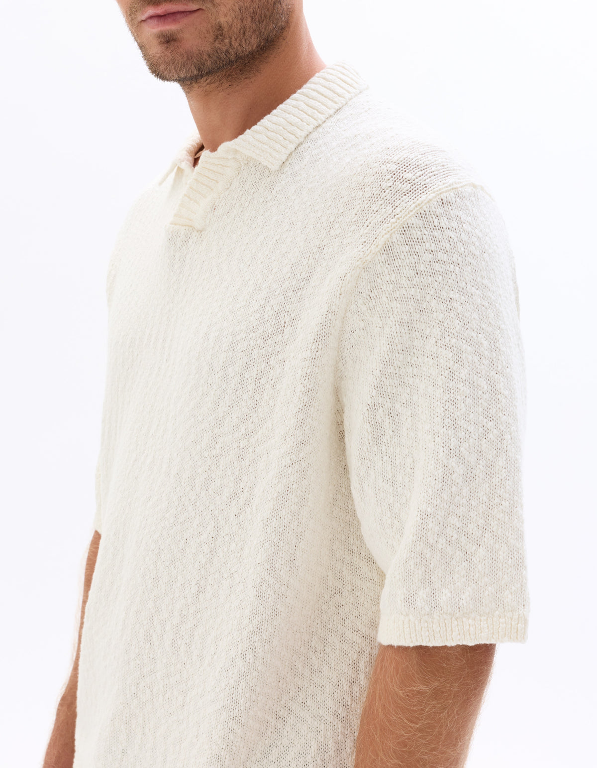 Celio Cotton Short-Sleeved Polo - White