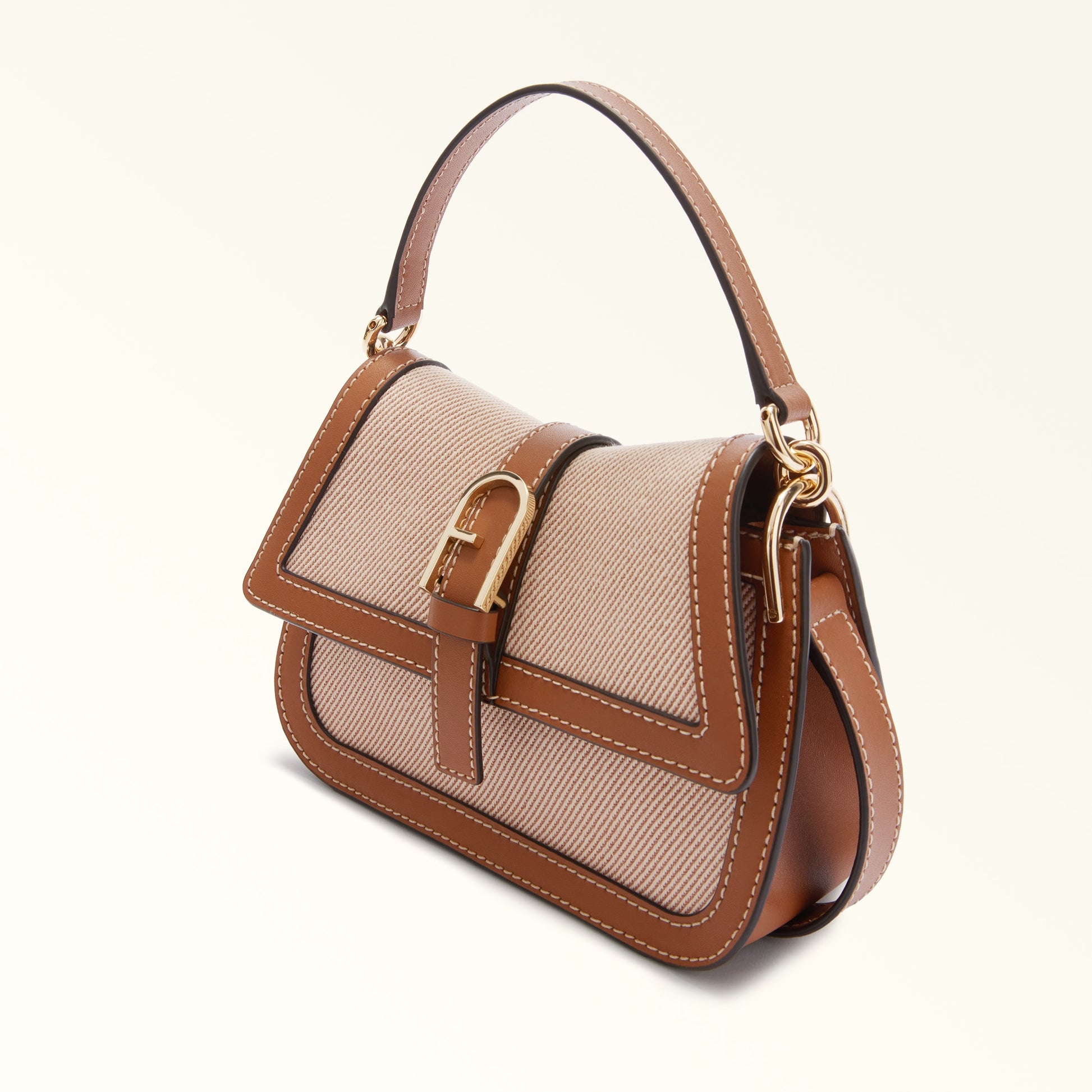 Furla Flow Mini Top Handle in Brown - Bags 