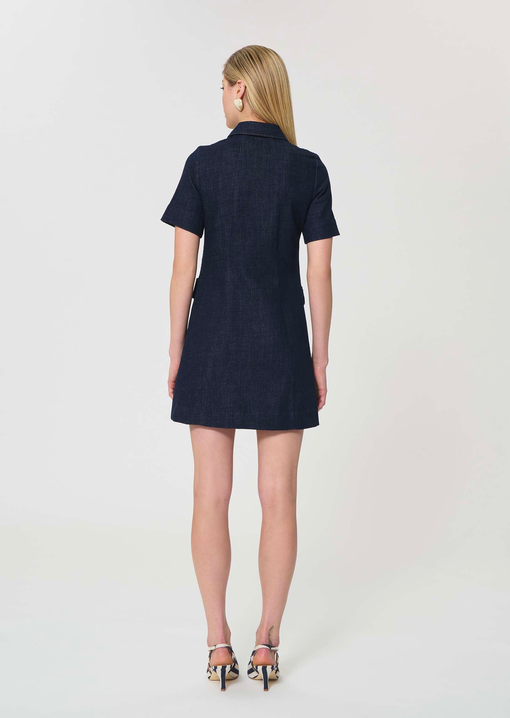 dress in raw denim