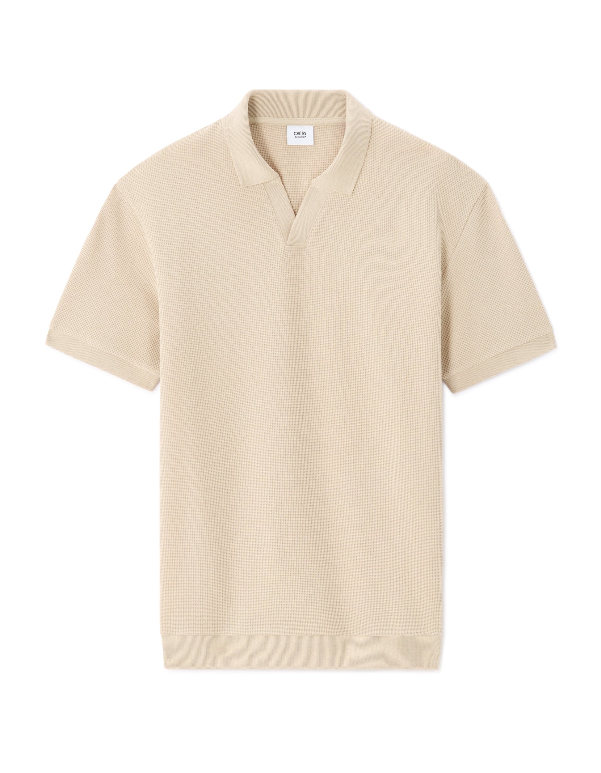 Regular Fit Waffle Knit Polo Celio