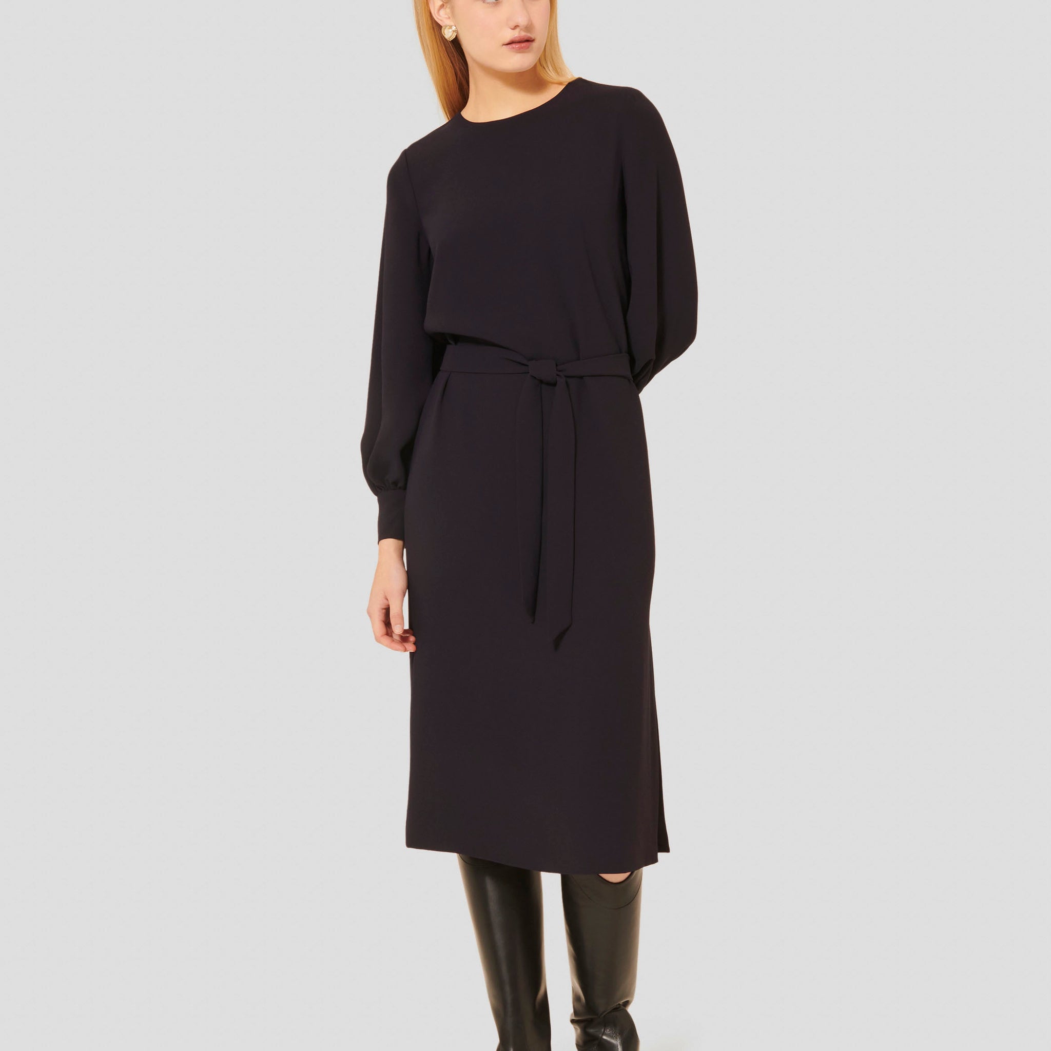 Rossini midnight blue crepe dress by Tara Jarmon Lebanon