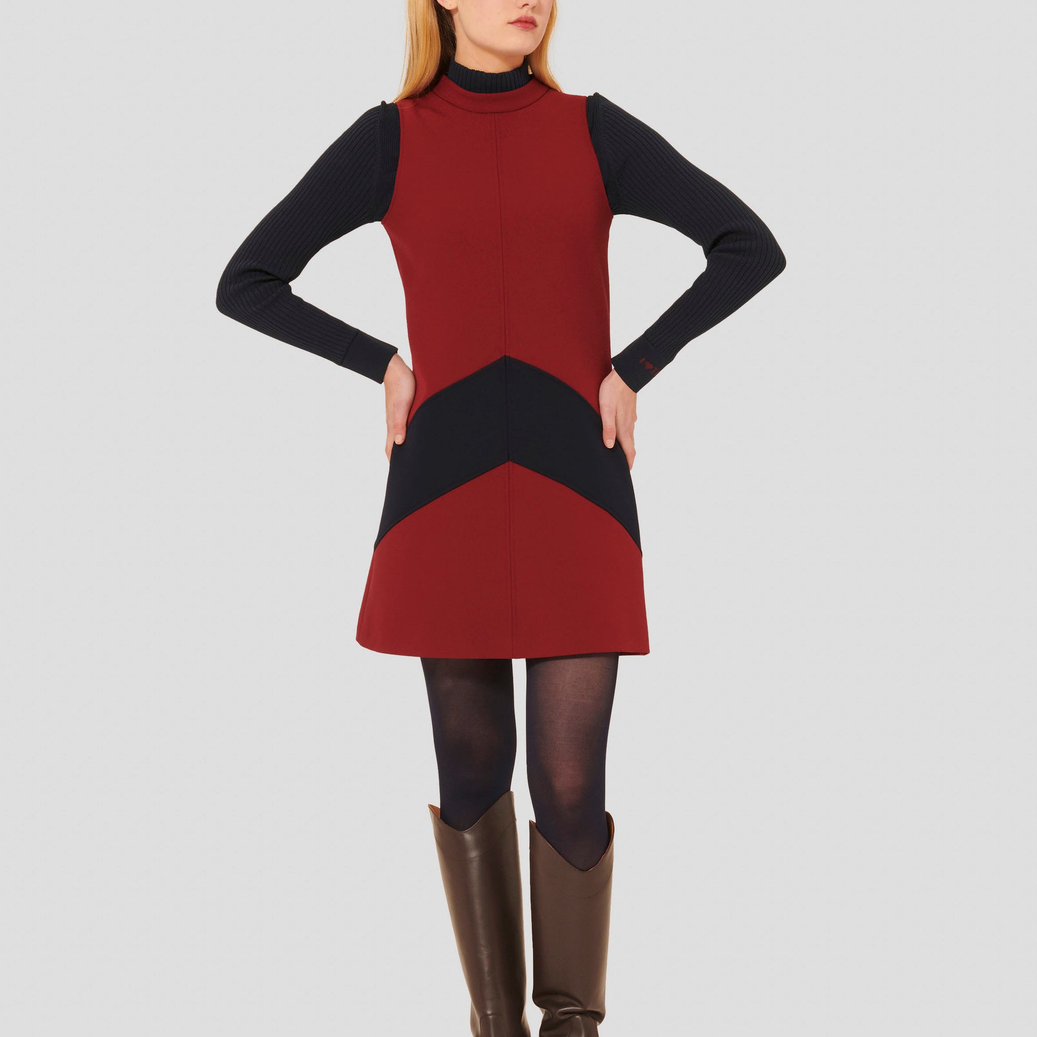 Respect Burgundy Double Canvas Dress by Tara Jarmon Lebanon